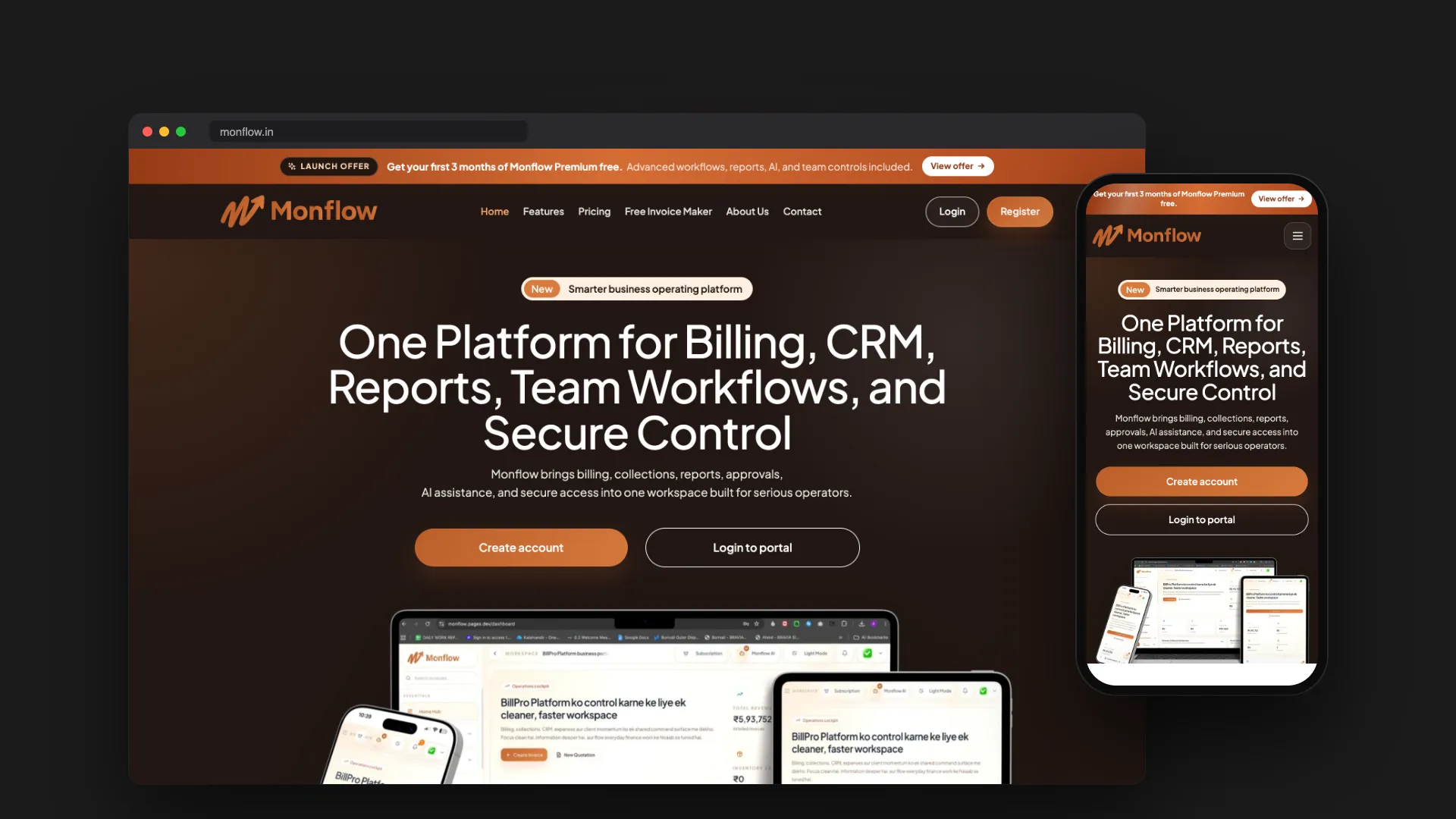 Monflow — Website UI, Website Development by Aditya Jain